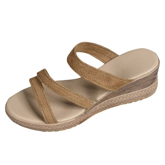 Women Wedge Sandals,Breathable Non-Slip Height Increase Walking Footwear Comfortable Ladies Dress Beach Vacation Slippers Summer Fashion Peep Toe Casual Shoe Daily Wear Indoor/Outdoor