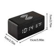 thumbnail image 3 of Tong LED Digital Clock Sound Control Function Date Temperature Display For Bedroom Home Brown, 3 of 5