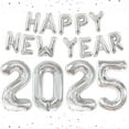 thumbnail image 1 of Globo KatChon 2025 Happy New Year, plateado, 40 cm, con cinta, 1 of 7
