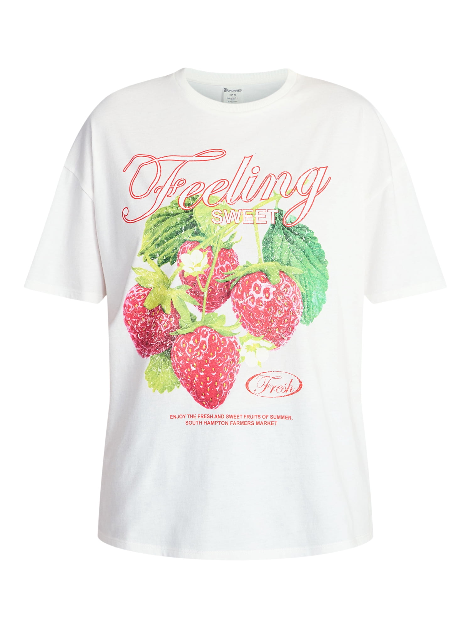 No Boundaries Washed Graphic Boyfriend Tee, Women's XXS-XXL
