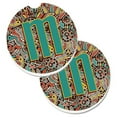 thumbnail image 1 of Carolines Treasures CJ2013-MCARC Lettre m Alphabet Tribal Rétro Ensemble de 2 Porte-Gobelets sous-Verre de Voiture, 1 of 1