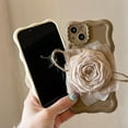 thumbnail image 3 of Compatible with iPhone Case,Cute Rose Flower Floral Wavy Curly Water Ripple Bumper Matte Silicone [ Drop&Full Body Protection] Shockproof Cover Phone Case (White,iPhone 15 Pro Max), 3 of 5
