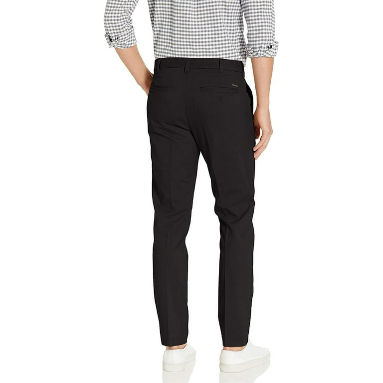 IZOD Men s Flat Front Slim Fit Performance Stretch Chino Pant Black 31W x 30L