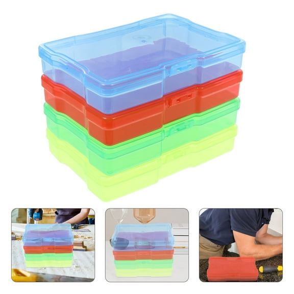 OUNONA 4 Pcs Keeper Photo Storage Box Portable Storage Box 16.5x11.2x3cm
