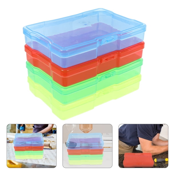 unbranded 4Ud Organizador De Tarjetas Y Fotos Caja Plástica Con Divisiones En Colores Variados