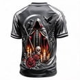 thumbnail image 3 of Hsovts T Shirts for Men Short Sleeve Halloween Skull Print Round Neck T Shirts Loose Funny Pull on Shirts Dark Gray 3XL, 3 of 3