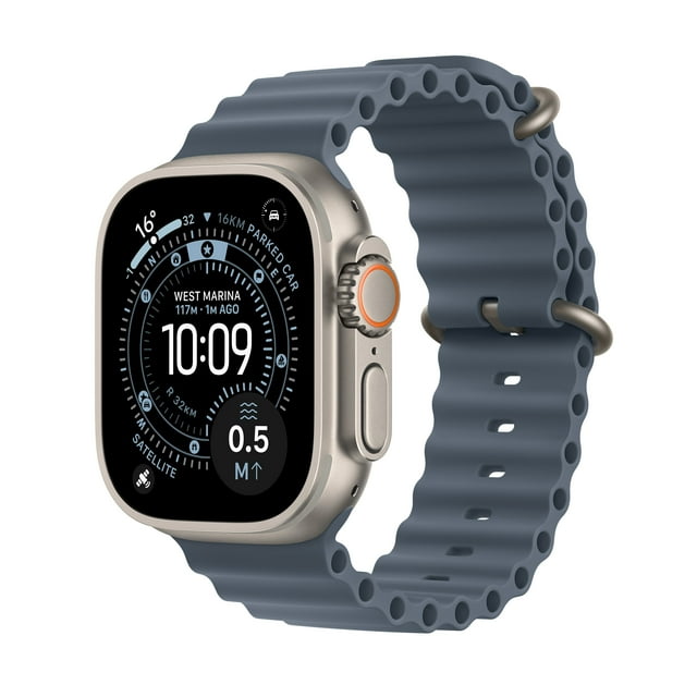 Apple Watch Ultra 3 GPS + Cellular 49mm Natural Titanium Case with Anchor Blue Ocean Band