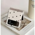 thumbnail image 3 of for Samsung Galaxy Z Flip 4 Woman White Case Cute Black Dots, Girls Stylish Case for Galaxy Z Flip 4 with Hinge Protector, Lovely Protective Case for Z Flip 4 (Dots), 3 of 14