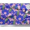 thumbnail image 2 of Soimoi Rayon Crepe Fabric Floral & Peacock Bird Decor Fabric Printed Yard 46 Inch Wide, 2 of 3