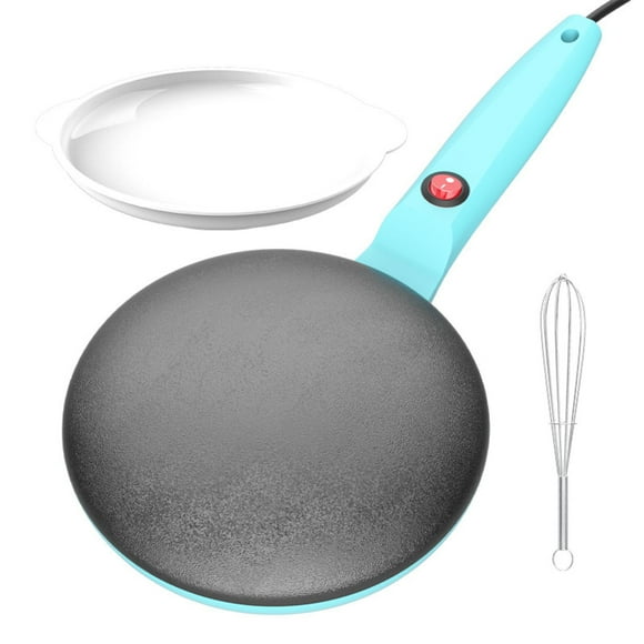 REALUX Clearance Instant Crepe Maker 8" Griddle Crepe Maker Non Stick Pan Auto Thermostat Handheld Long Handle Portable Breakfast Maker For Pancake Chapati