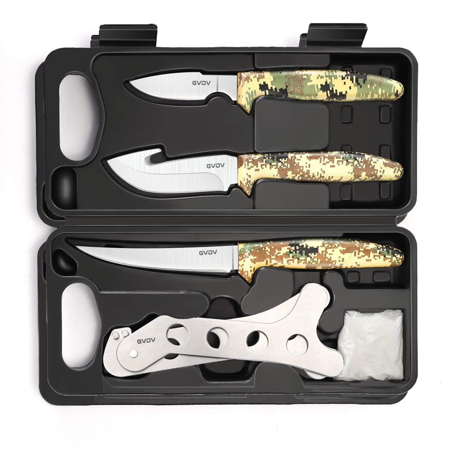 GVDV Hunting Knife Set, Field Dressing Gear Accessories Set for Hunting, Fishing, Camping, 6