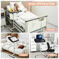 thumbnail image 3 of FANCYBANT Overbed Table 23.6-37.4" Height Adjustable Laptop Desk,Rotatable Tilting Desktop Rolling Mobile Desk with Lockable Wheels for Home, Office, Hospital, 3 of 14