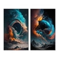 thumbnail image 2 of Designart "Futuristic Space Scenery I" Space Landscapes Wall Art Set Of 2 - Blue Astronomy & Space Canvas Set For Living Room Decor, 2 of 7