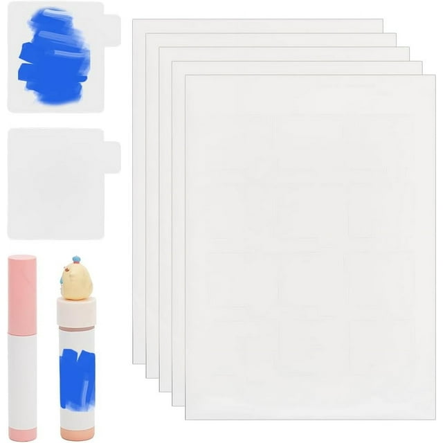 240 etiquetas cuadradas blancas para bálsamo labial de 55x55 mm (20 hojas de 12 etiquetas cada una). Compatibles con impresoras de inyección de tinta y láser.