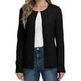 thumbnail image 3 of Aiyino Women's Long Sleeve Button Down Crew Neck Classic Sweater Knit Cardigan，Black M, 3 of 8