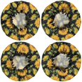 thumbnail image 2 of Shower Caps,Black Green Stem Sunflower Pattern Waterproof Shower Cap for Women 4 Pieces,Double Reusable Hair Cover for Shower PEVA Elastic Stretch Hem, 2 of 7