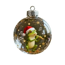 Lilixerw Frog Christmas Ornament,3.15In Thickened Acrylic Xmas Frog Hanging Decoration with Gold Cord,Festive Party Gifts,Home Office Car Window Decor