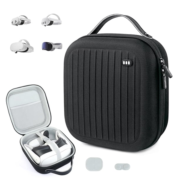 Funda rígida compatible con Krypthos para Meta Quest 3S/Quest 3/Quest 2/Vision Pro