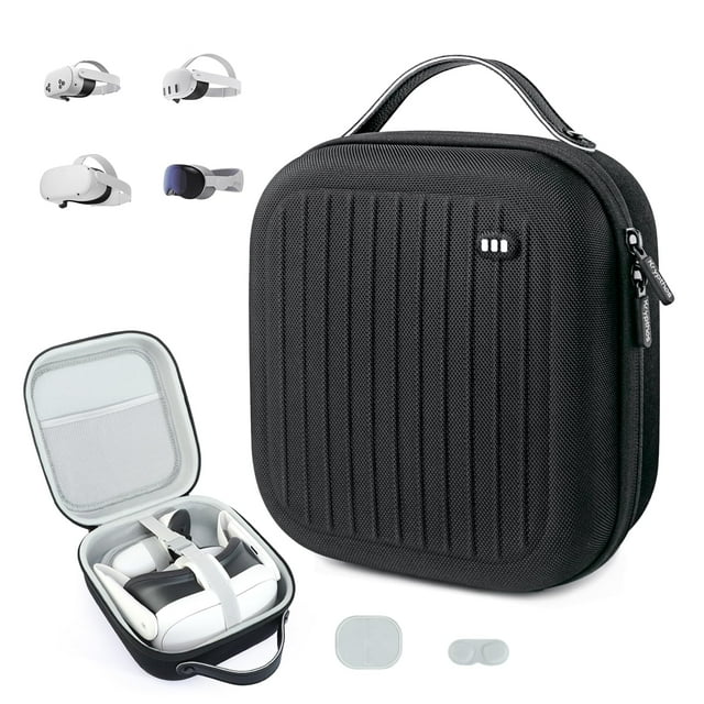 Funda rígida compatible con Krypthos para Meta Quest 3S/Quest 3/Quest 2/Vision Pro