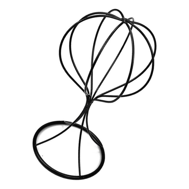 Unatoiry Balloon Style Hat Holder Tabletop Decorative Stand Display Wig Black 27.5cm 1Set