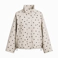 thumbnail image 4 of Maqroz Womens Polka Dot Jackets Long Sleeve Full Zip Up Stand Collar Coat Lightweight Fall Casual Daily Fashion Windbreaker Outerwear with Pockets, 4 of 7