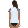 thumbnail image 4 of LRD Women's Short Sleeve Rash Guard Shirts UPF 50 Swim Shirt Tropical Zebra - L, 4 of 6