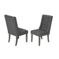thumbnail image 4 of Rustic Gray Dining Chairs (Set of 2) with Beige Linen Fabric Tufted Seats, 4 of 5
