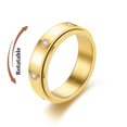 thumbnail image 1 of Anti Stress Anxiety Fidget Spinner Couple Rings For Lovers Rotating Stainless Steel Wedding Band Knuckle Rings Jewelry Anillo, 1 of 5