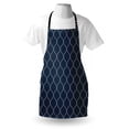 thumbnail image 3 of Geometric Apron Lattice Pattern with Dots and Curved Lines Abstract Traditional Asian Motifs, Unisex Kitchen Bib Apron with Adjustable Neck for Cooking Baking Gardening, Dark Blue Cream, by Ambesonne, 3 of 3