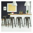 thumbnail image 2 of Drevy Metal Bar stools Set of 4, with Removable Back, 30'' Bar Height Stools with Rubber Feet, Stylish and Modern Chairs, for Kitchen, Dining Rooms, and Side Bar (Gun-Update, 30''), 2 of 5