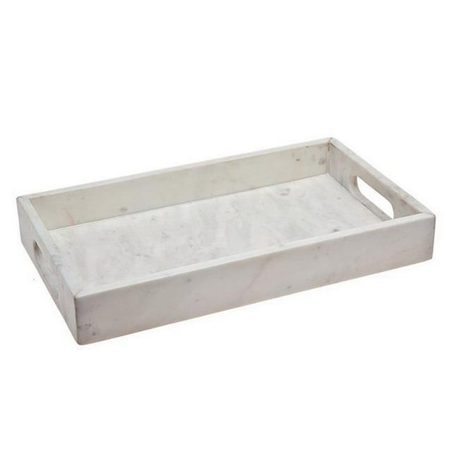 Godinger 61847 Plateau Rectangulaire en Marbre de 14 x 8 Po&44; Blanc