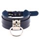 thumbnail image 1 of Minnieouse Moda Punk gótico ancho PU cuero O anillo Collar gargantilla collar mujer joyería Ropa, zapatos y accesorios Miscelánea Anillo de plata y azul profundo, 1 of 6