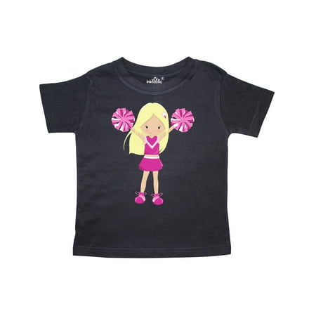 

Inktastic Cheerleaders Girl With Blonde Hair Pink Uniform Gift Toddler Toddler Girl T-Shirt