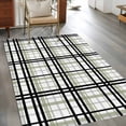 thumbnail image 2 of Area Rug 3'x5', Sage Green Black Plaid Non-slip Runner Rug Carpet for Bedside, Farmhouse Green Black Checkered Washable Outdoor Indoor Area Rugs Mat for Entryway/Living Room/Bedroom/Kitchen/Office, 2 of 9