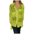thumbnail image 1 of WEAIXIMIUNG Shirts for Women Trendy Summer Pack Ladies Top Fashion Long Sleeve Lapel Shirt Printed Shirt, 1 of 5