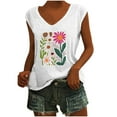 thumbnail image 2 of Vmvidoty V Neck Tank Tops for Women Dressy Casual Sleeveless Blouses Floral Summer Tops White S, 2 of 4