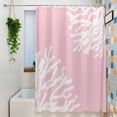 thumbnail image 3 of Shower Curtains for Bathroom-36"x72",Abstract White Coral on Pink Waterproof Bath Curtain Grommet Shower Curtain Set with Hooks, 3 of 9
