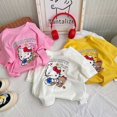 thumbnail image 3 of Camiseta de manga corta de algodón puro, nuevo estilo, top con estampado de dibujos animados para niños y niños de mediana edad, linda camisa con cuello redondo para niñas y bebés, 3 of 5
