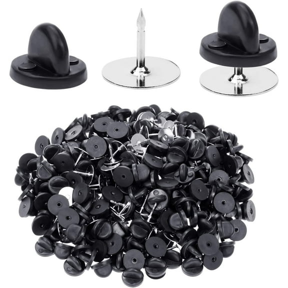 400pcs PVC Rubber Pin Backs Butterfly Clutch Pins Tie Tacks Blank Pins for Uniform Badges Backing Holder Clasp Lapel Pin Enamel Pins(200 Sets)