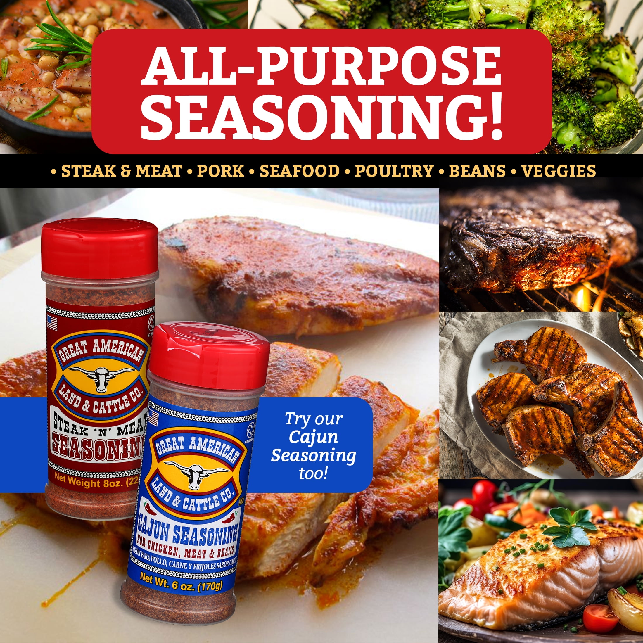 Great American Land & Cattle Co.: Steak 'n' Meat Seasoning, 8 oz