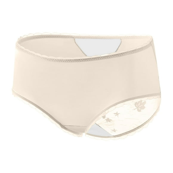 Pisexur Underwear Womens Antibacterial Comfort Tummy Control Underwear Women Lace Abdomen Mid-rise Waist And Hip Lift Comfortable Body Breathable Underwear Briefs White,M
