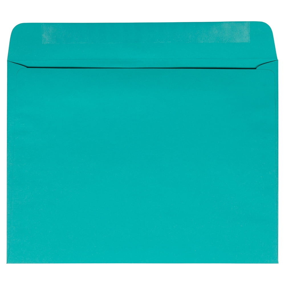 JAM Booklet Colored Envelopes , 228.6 x 304.8 mm (9" x 12") , Sea Blue