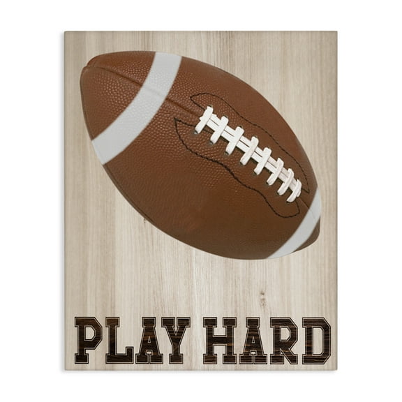 Stupell Industries Play Hard Football Canvas Wall Art, design by Marcus Prime, 48 x 36