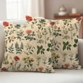 thumbnail image 4 of 2 Pack Outdoor Waterproof Throw Pillow Covers,Vintage Rose Flower Leaf Herb Decorative Square Patio Pillowcases for Chair Couch Sofa 16x16in, 4 of 9