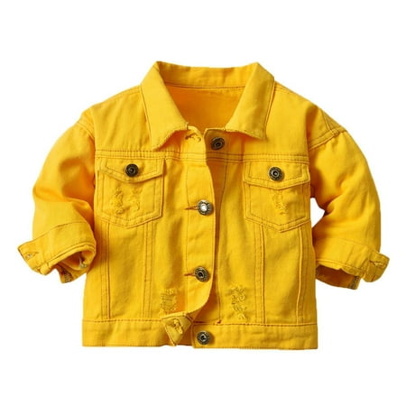 

Dezsed Toddler Boys Girls Basic Denim Jacket Clearance Fashion Kids Coat Boys Girls Thick Coat Denim Tie-dye Jacket Clothes Children s Jacket 5-6 Years Yellow