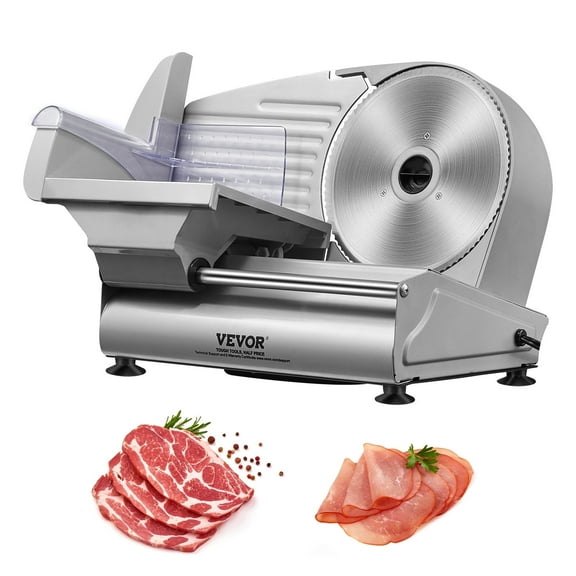 VEVOR Meat Slicer, 7.5 inch Electric Deli Food Slicer, 180W Meat Cutter with a Premium SUS420 Blade, 0-0.6 inch Adjustable Thickness, Food Slicer Machine