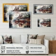 thumbnail image 4 of Designart "Red And Brown City Trams In The Wet Mist" City Art Deco Canvas Print, 4 of 5