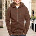 thumbnail image 5 of Mercatoo Teen Boys Zip up Ho𝐨dies Plain Thick Cargo Ho𝐨die Sweatshirts Youth Kids Fle𝐞ce Warm Jacket Outwear with Pockets, 5 of 6