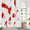 thumbnail image 3 of Red Blood Splatter Decor Shower Curtain Set,Abstract Black Art Spots Polyester Shower Curtain for Shower Stall Bathroom Waterproof with 12 plastic hooks 72x72 Inch, 3 of 6