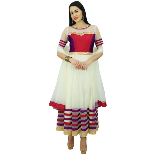 Atasi Ensemble Salwaar Anarkali en Filet Longueur au Sol pour Femmes avec Dupatta